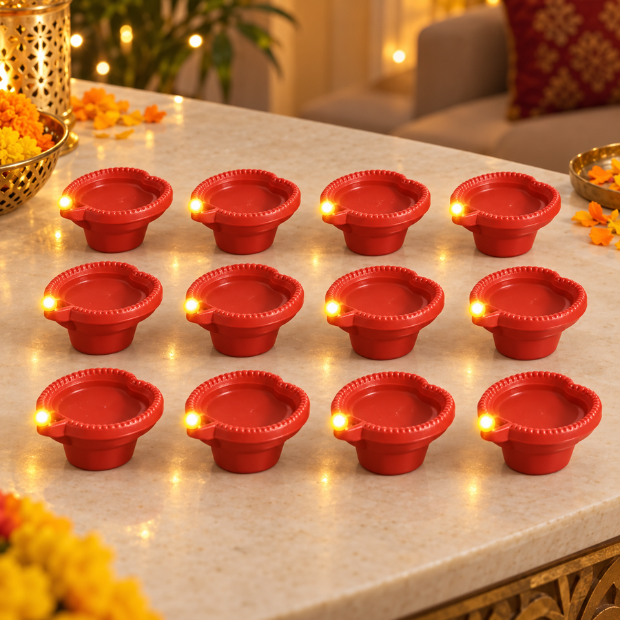 Water Sensor LED Diyas — Pack of 12