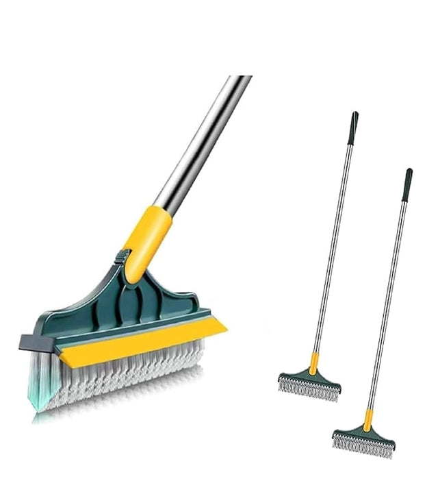 2-in-1 Floor Scrub Brush & Wiper
