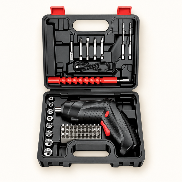 Electric Screwdriver & 47-Piece Bit Set