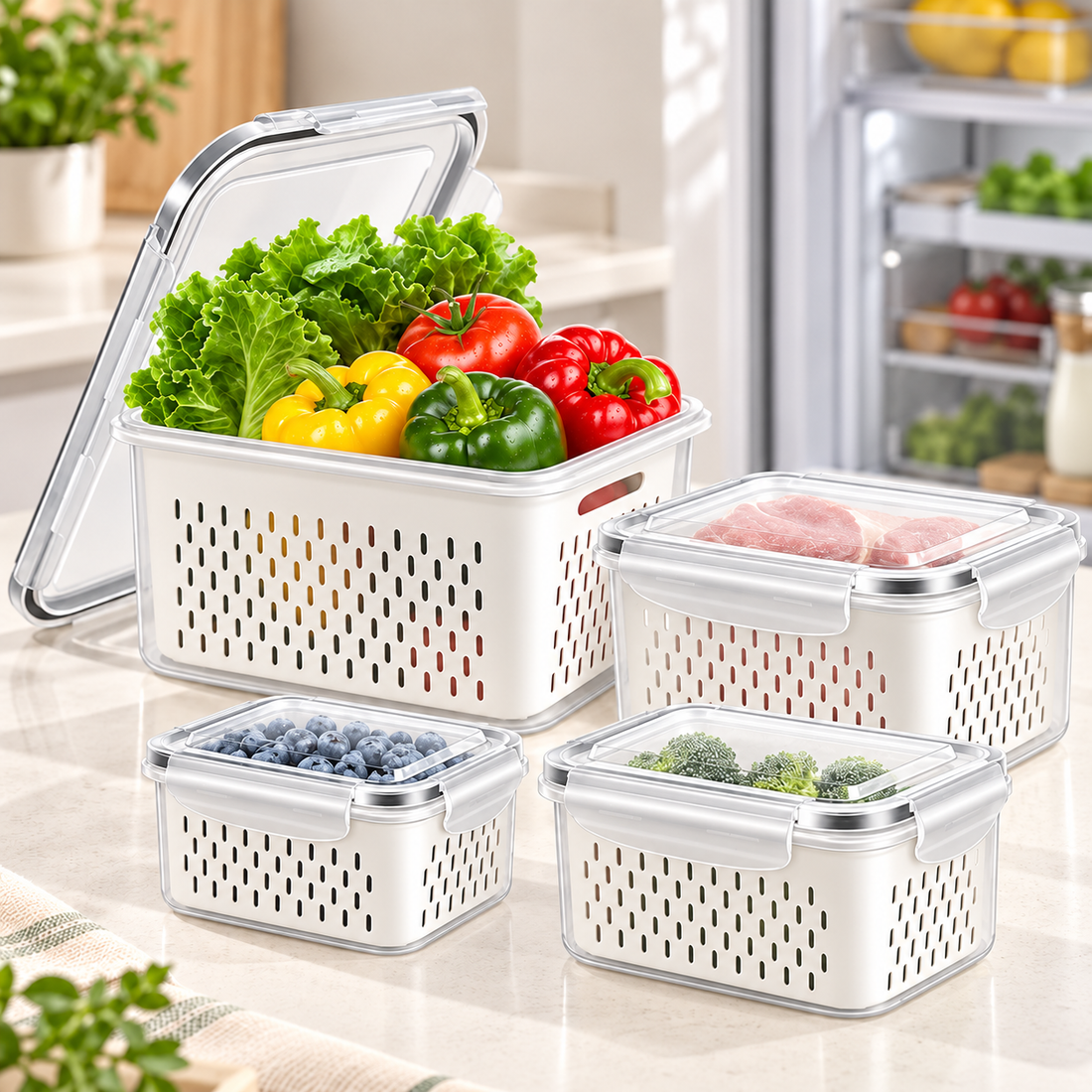 Fridge Storage Containers — Set of 4