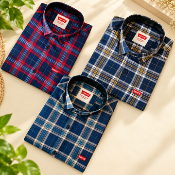 Men’s Checked Shirts — Pack of 3 — styled product view