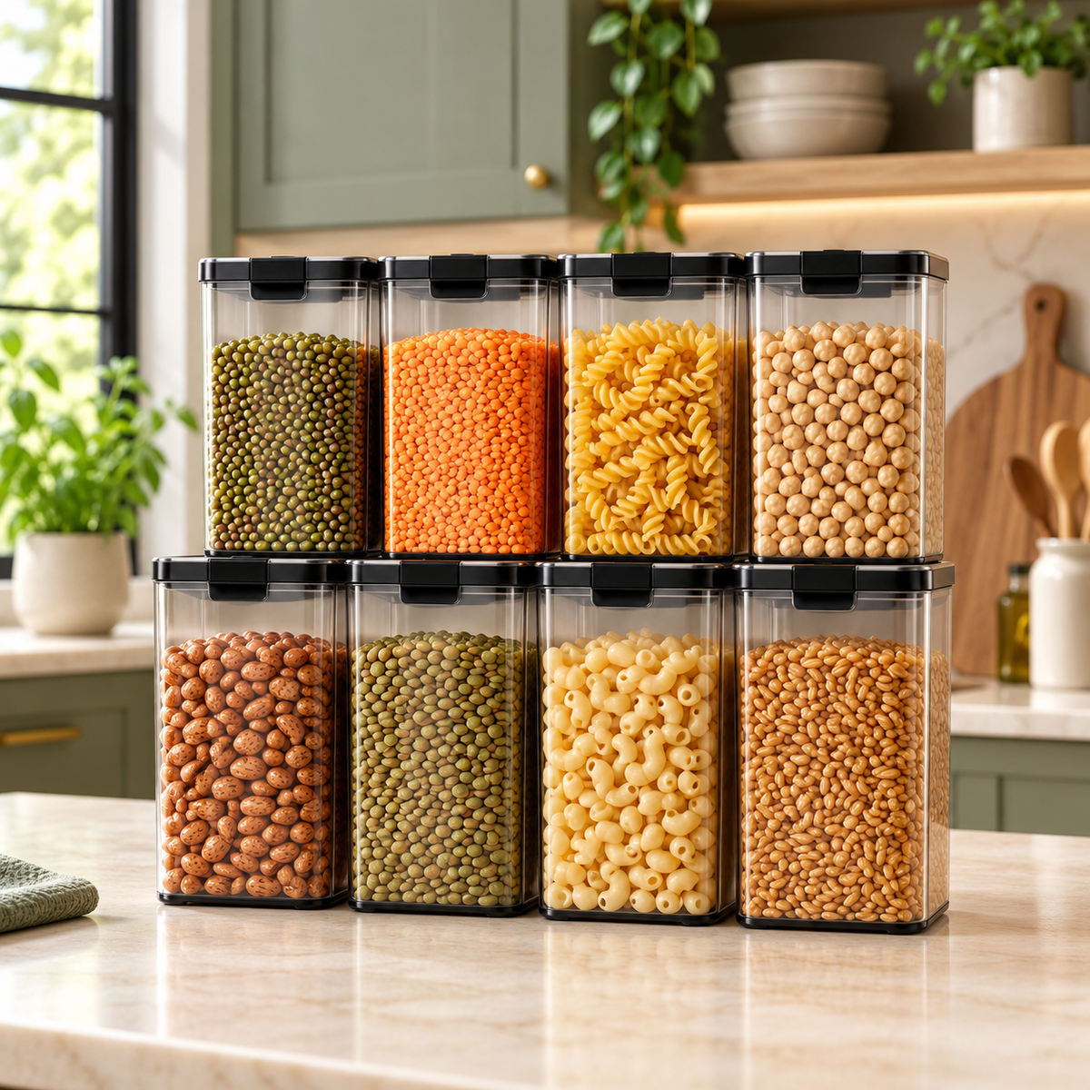 Airtight Kitchen Storage Containers — Set of 8 — styled product view