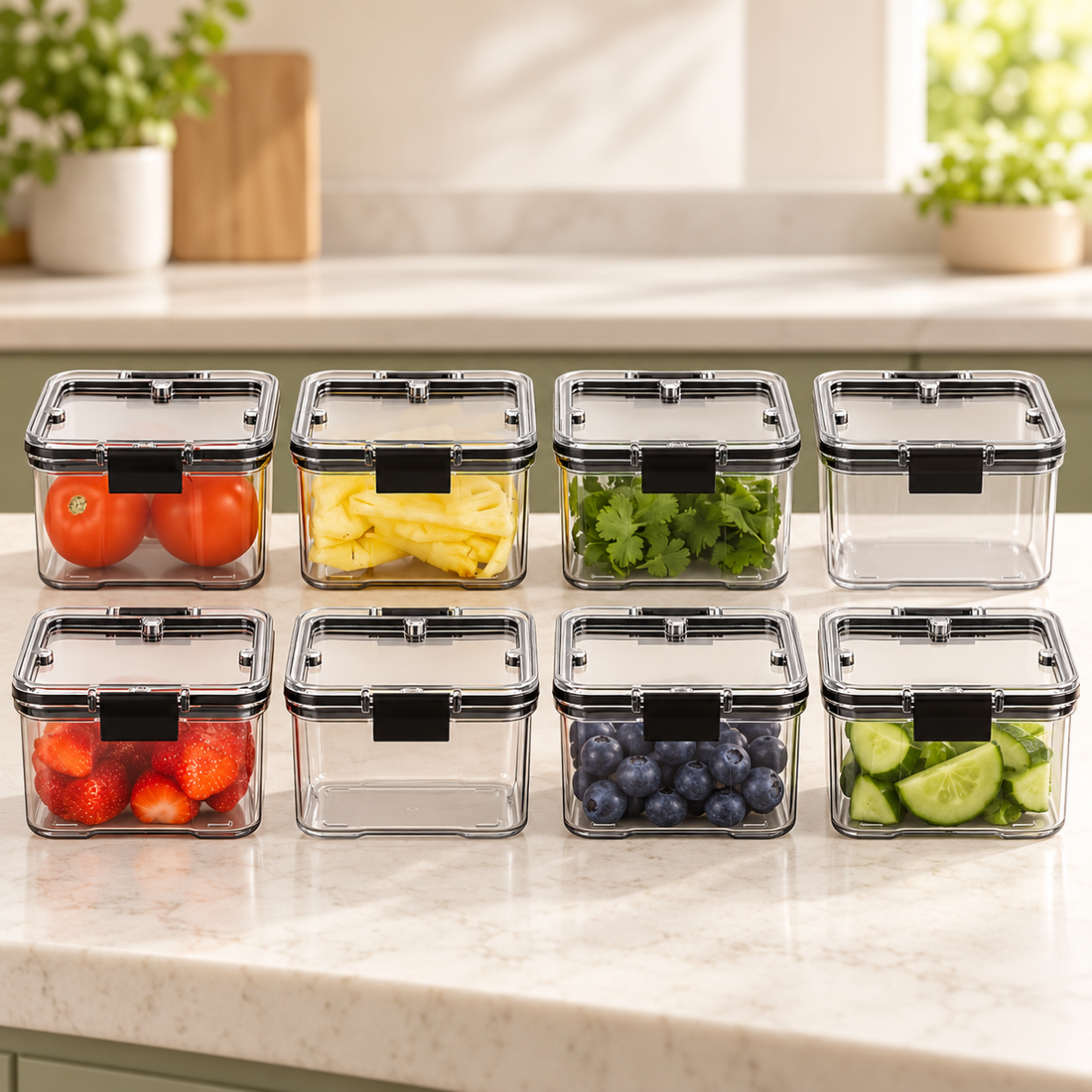 Airtight Storage Containers, 400 ml — Set of 8 — styled product view